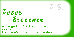 peter brettner business card